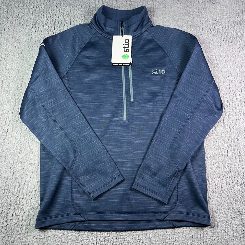 Stio Navy Blue Performance Quarter-Zip Jacket